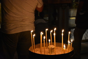 Candles at the Church of the Holy Sepulchre, Jerusalem