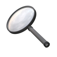 3D rendering of a magnifying glass - isolated object on a plain white background