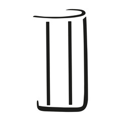 Stylized black and white vector illustration of glass tumbler