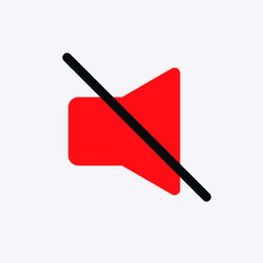 Sound Symbol. Mute Volume vector icon. filled flat sign for mobile concept and web design. Sound off speaker simple solid icon. Mute speaker sign icon.