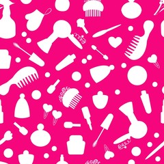 packaging design template, texture with cosmetic elements, seamless patterns and frames with copy space for text for cosmetics, cosmetic products - modern decoration.