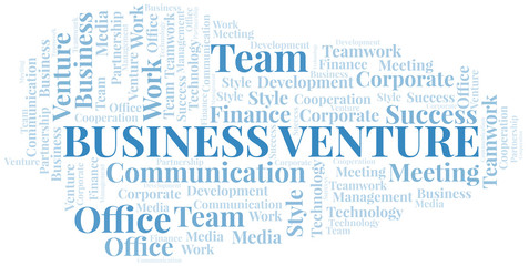 Fototapeta premium Business Venture word cloud. Collage made with text only.