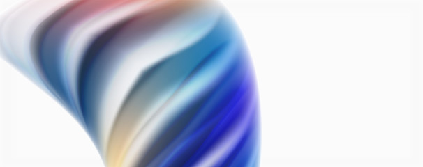 Modern techno Fluid color flow on white colorful poste. Art for your design