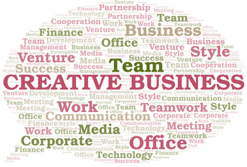 Fototapeta premium Creative Business word cloud. Collage made with text only.