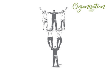 Organization concept sketch. Isolated vector illustration