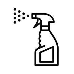 Cleaning spray linear black icon. Vector illustration of cleaning sanitizer spray line symbol isolated on white background