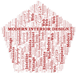 Modern Interior Design word cloud. Wordcloud made with text only.