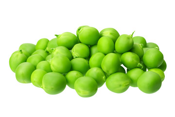 fresh green peas isolated on a white background