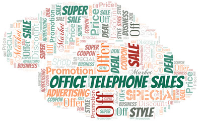 Office Telephone Sales Word Cloud. Wordcloud Made With Text.