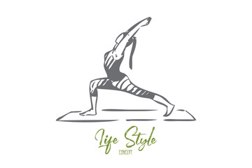 Gymnastics concept sketch. Isolated vector illustration