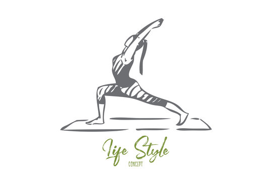 Gymnastics concept sketch. Isolated vector illustration