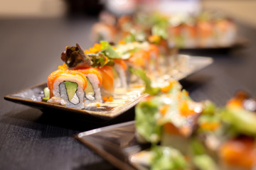 Salmon roll vegatable