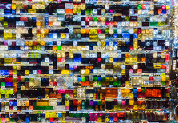 Top view of Ratchada train night market in Bangkok, Thailand. This market is landmark for tourism and shopping in bangkok.