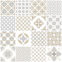 Traditional ornate portuguese tiles azulejos. Vintage pattern for textile design.