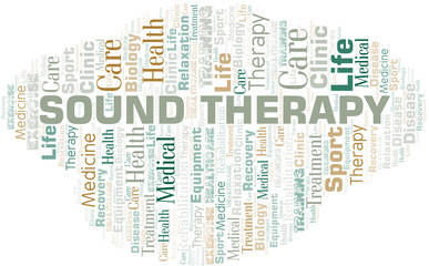 Sound Therapy word cloud. Wordcloud made with text only.