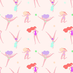 International Women's Day pop art vector seamless pattern