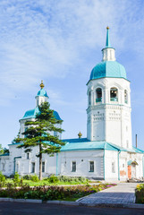 lesosibirsk / Russia - june 06 2019: Old Russian Orthodox Church outside facade
