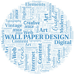 Wall Paper Design word cloud. Wordcloud made with text only.