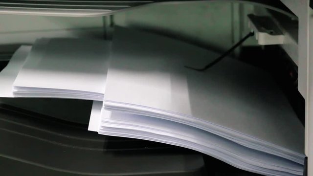 Paper out from Copier ,multifunctional office printers for scanning printing documents at workplace