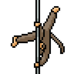 vector pixel art monkey dance