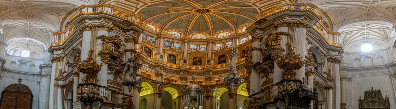 Huge View Of Interior Of Granada Cathedral