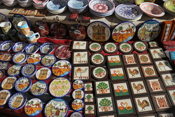 Colorful Souvenirs at Madaba Bazaar in Jordan