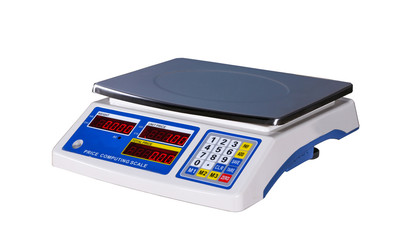 scales for weighing heavy objects and goods, isolated on white background
