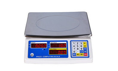 scales for weighing heavy objects and goods, isolated on white background
