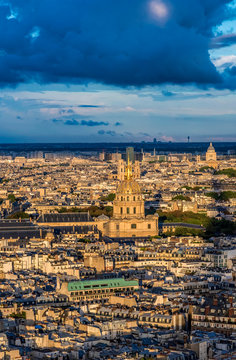 France, 7th arrondissement of Paris, view from the Eiffel Tower (Hotel des Invalides and eglise du Dome)