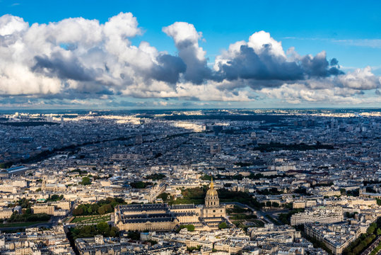 France, Paris, view from the Eiffel Tower (Hotel des Invalides and eglise du Dome)
