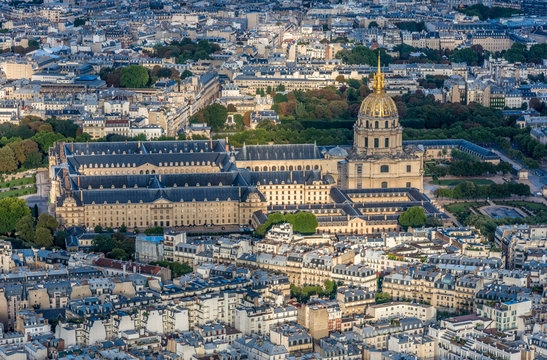 France, 7th arrondissement of Paris, view from the Eiffel Tower (Hotel des Invalides and eglise du Dome)