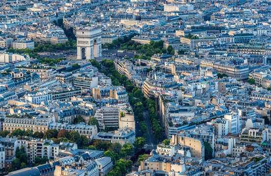 France, 16th arrondissement of Paris, view from the Eiffel Tower (Arc de Triomphe de l'Etoile, Avenue d'Iena)