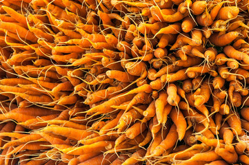 Background of fresh orange carrots
