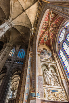 France, 1st arrondissement of Paris, Church of Saint-Eustache, chapel of the Saints Innocents, "le mariage de la Vierge" sculpture (19th century, by Henry de Triqueti)