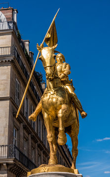 France, 1st arrondissement of Paris, rue de Rivoli, place des Pyramides, equestrian statue of Joan of Arc