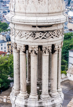 France, 18th arrondissement of Paris, Basilica of the Sacred Heart of Paris, detail of a small clock tower