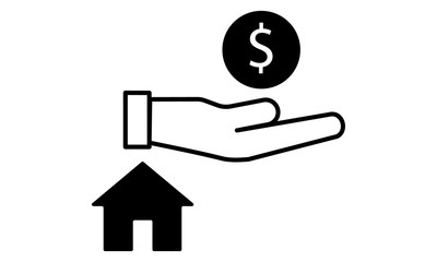 Home loan concept icon for mortgage and real estate financing