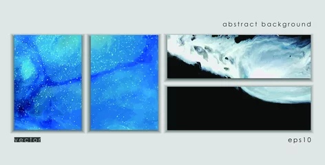 Foto op Plexiglas Vector cards. Set of templates brochure, cover and sheets. Abstract painted background. Liquid marble texture.   © KseniaZu