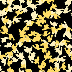 Urban UFO camouflage of various shades of black and yellow colors