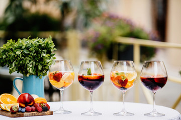 Refreshing summer drink. Summer drink from different citrus with