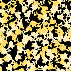 Urban UFO camouflage of various shades of black and yellow colors