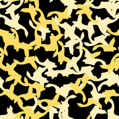 Urban UFO camouflage of various shades of black and yellow colors