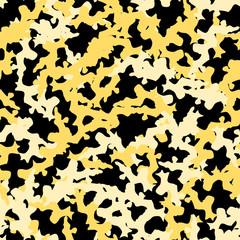Urban UFO camouflage of various shades of black and yellow colors