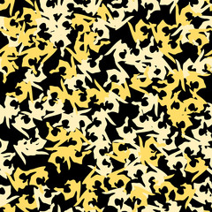 Urban UFO camouflage of various shades of black and yellow colors