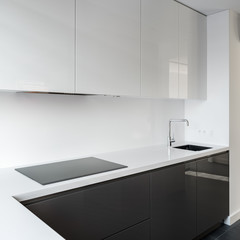 Fototapeta na wymiar Simple kitchen in white