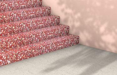 3d rendering. Natural beauty poduim backdrop for cosmetic product display. fashion beauty background with Terrazzo texture.