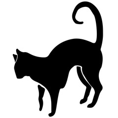 Hand Drawn Vector Cat Silhouette