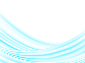 Abstract light blue soft waves with white background.