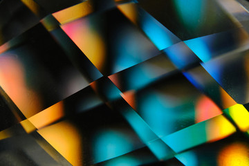 abstract geometric shapes in the refraction of a glass prism