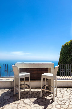 View of the sea from the heights of Mount Solaro, Anacapri, Capri Island, Naples area, Italy